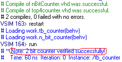Self checking test bench text output