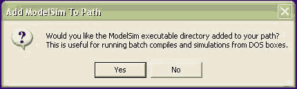 Add modelsim to path